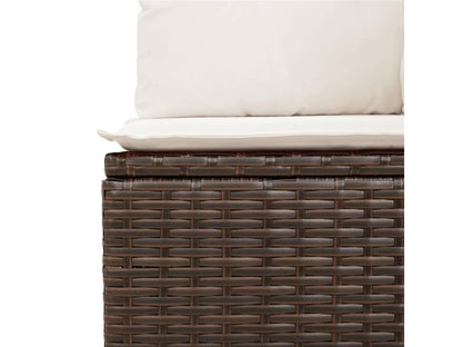 Ensemble de mobilier de jardin en résine tressée marron