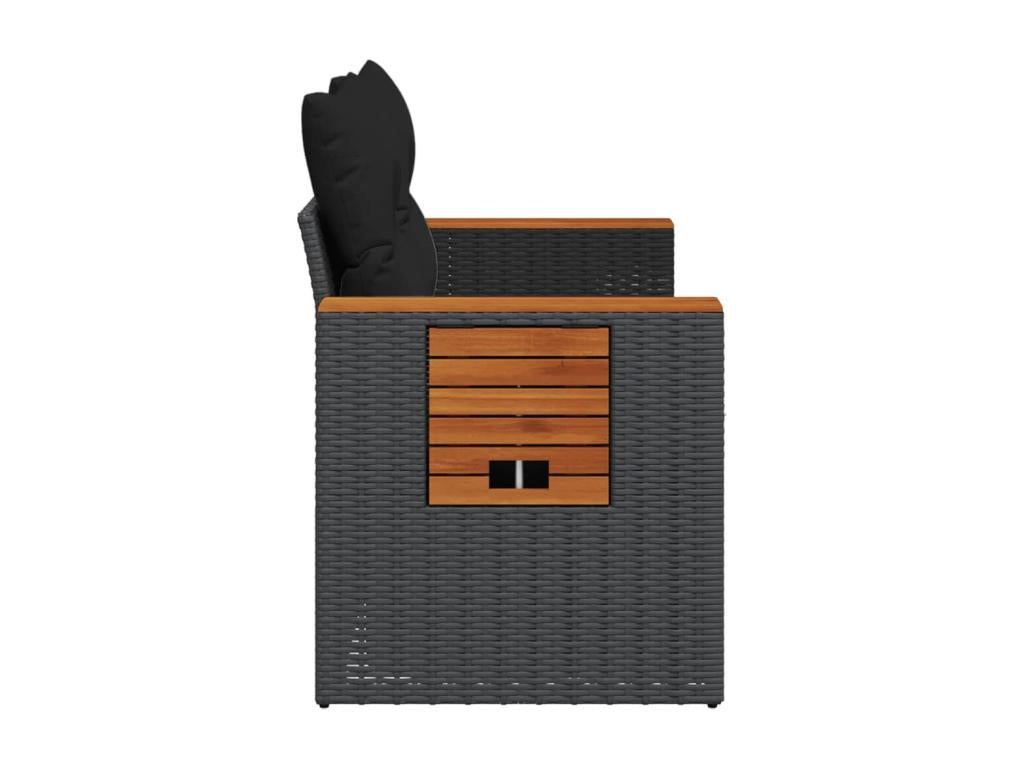 Canapé en résine tressée noire