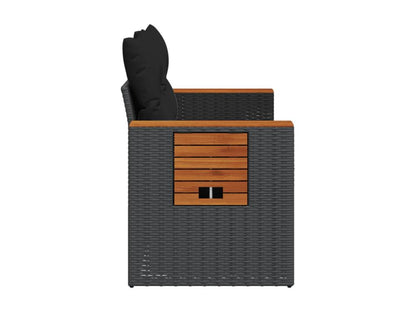 Canapé en résine tressée noire