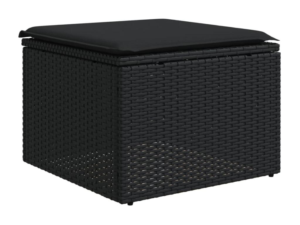 Ensemble de mobilier d'extérieur en résine tressée noire