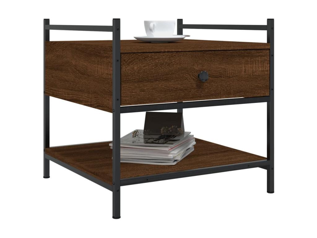 Table basse en bois composite marron, 50 x 50 x 50 cm