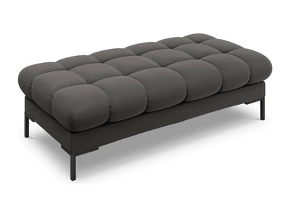 Banc en velours anthracite, 62 x 133 x 41 cm
