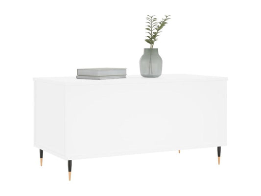 Table basse en bois d'ingénierie blanc, 90 x 44,5 x 45 cm