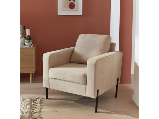 Fauteuil d'appoint en velours beige