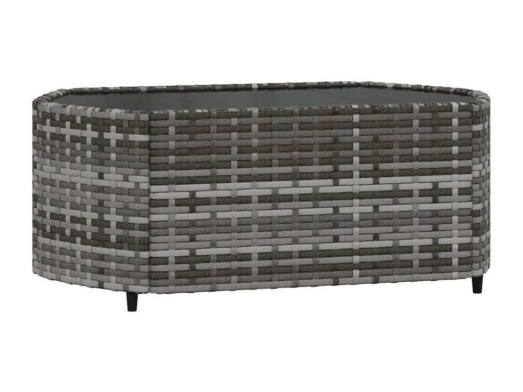 Ensemble de mobilier d'extérieur en résine tressée grise