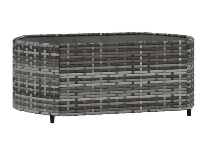 Ensemble de mobilier d'extérieur en résine tressée grise