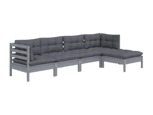 Ensemble de meubles d'extérieur en pin gris