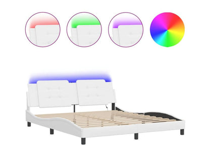 Cadre de lit en similicuir blanc, 180 x 200 cm