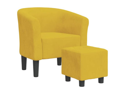 Fauteuil en velours jaune