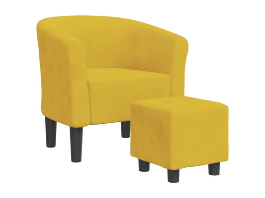 Fauteuil en velours jaune