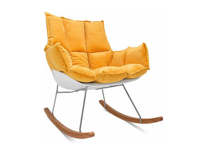 Fauteuil d'appoint en velours jaune