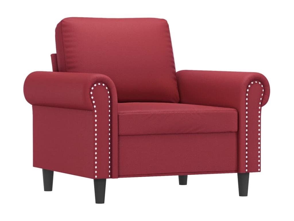 Fauteuil d'appoint en similicuir rouge